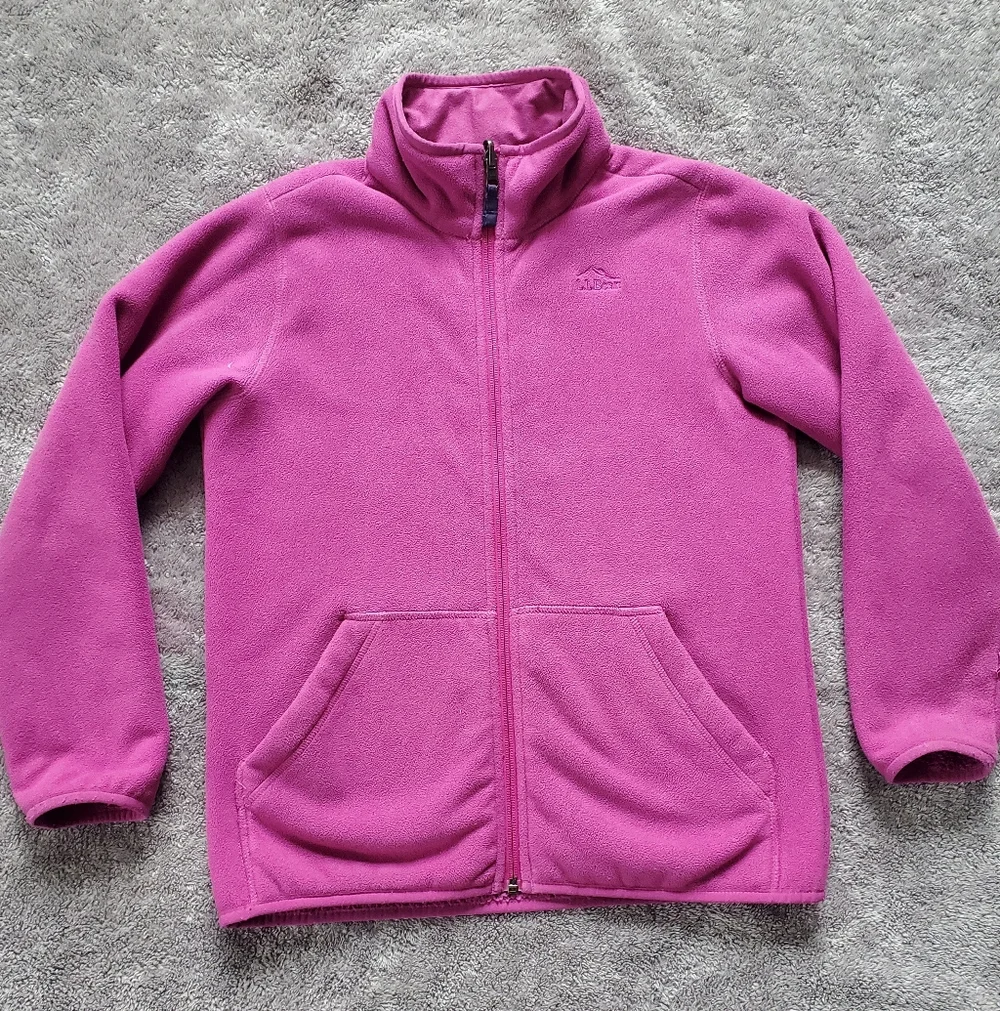 L.L. Bean Discovery Full-Zip Magenta Fleece Jacket Size 10-12